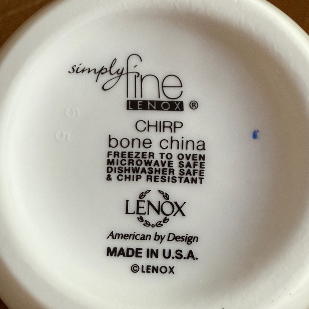 Lenox Chirp  Bone China Coffee Tea Mug Set of 4 - Picture 8 of 9